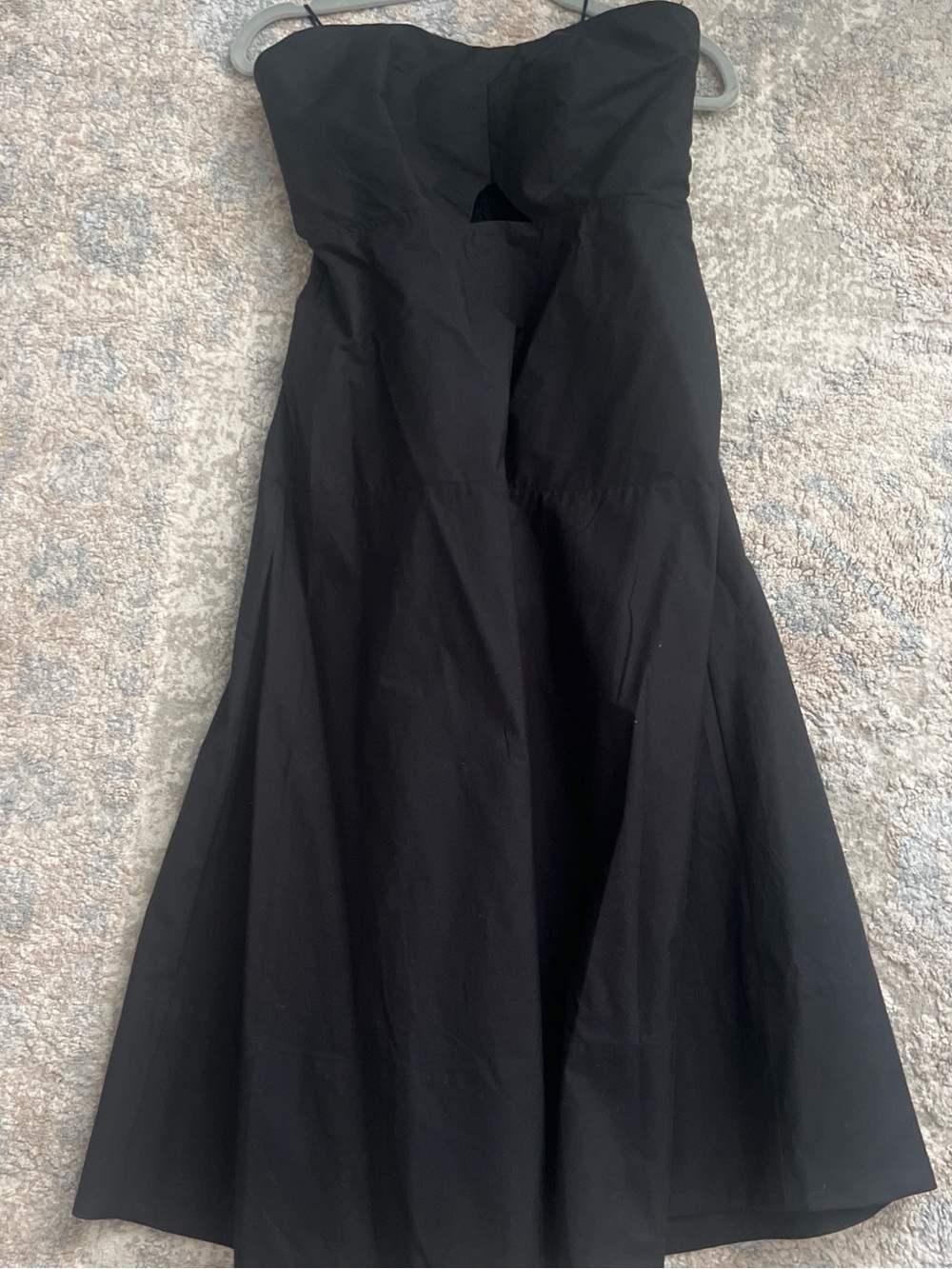 Anthropologie Black Strapless Dress with Smocked Bodice